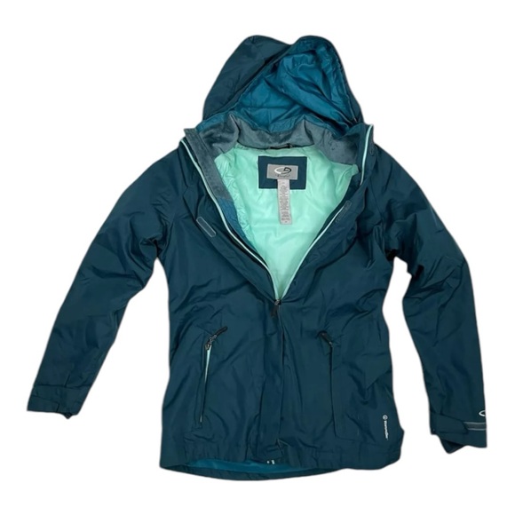 Champion Women Hooded Venture Dry Winter Jacket Full Zipper Green Size Small - Picture 1 of 6